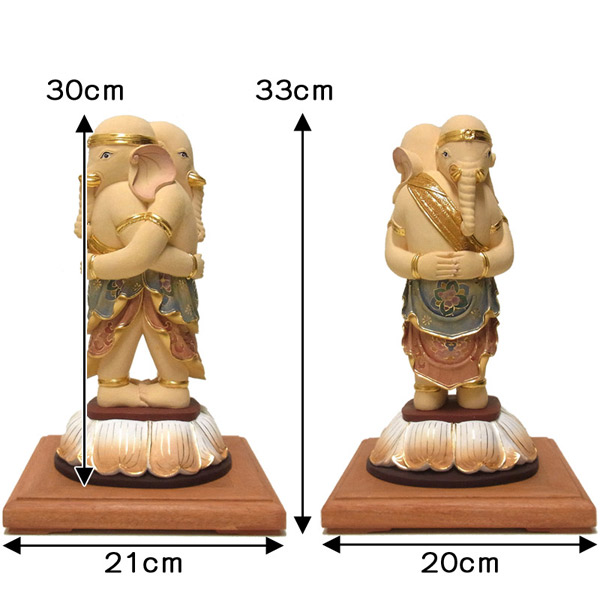 仏像 販売 龍祥-Ryusho- | 仏像や木彫り・縁起物などの販売・通販 / 楠 彩色 歓喜天 双身立像 高さ33cm 木彫り 仏像